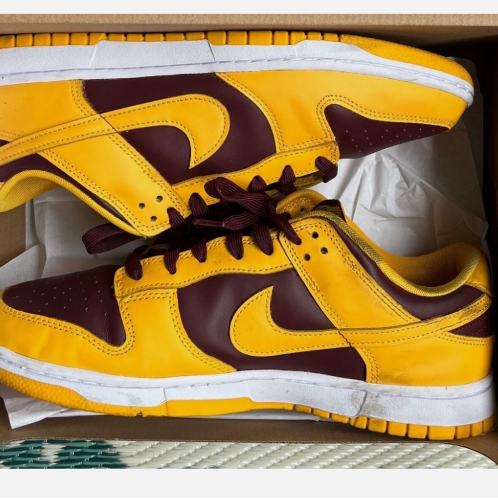 Mens 11.5 - Nike Dunk Low Retro University Gold/Deep Maroon, Arizona State